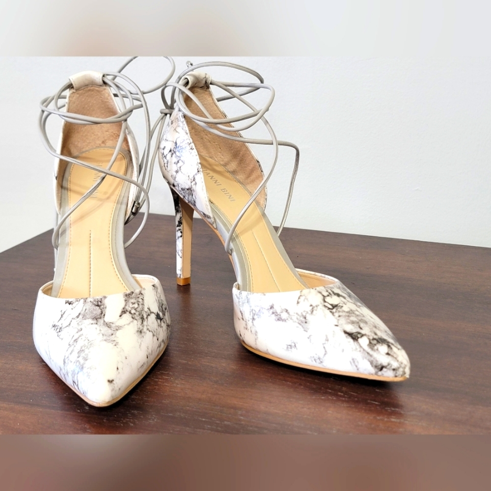 Gianni Bini Marble Etta Women's High Heels w/Lace up Detail Size 9M